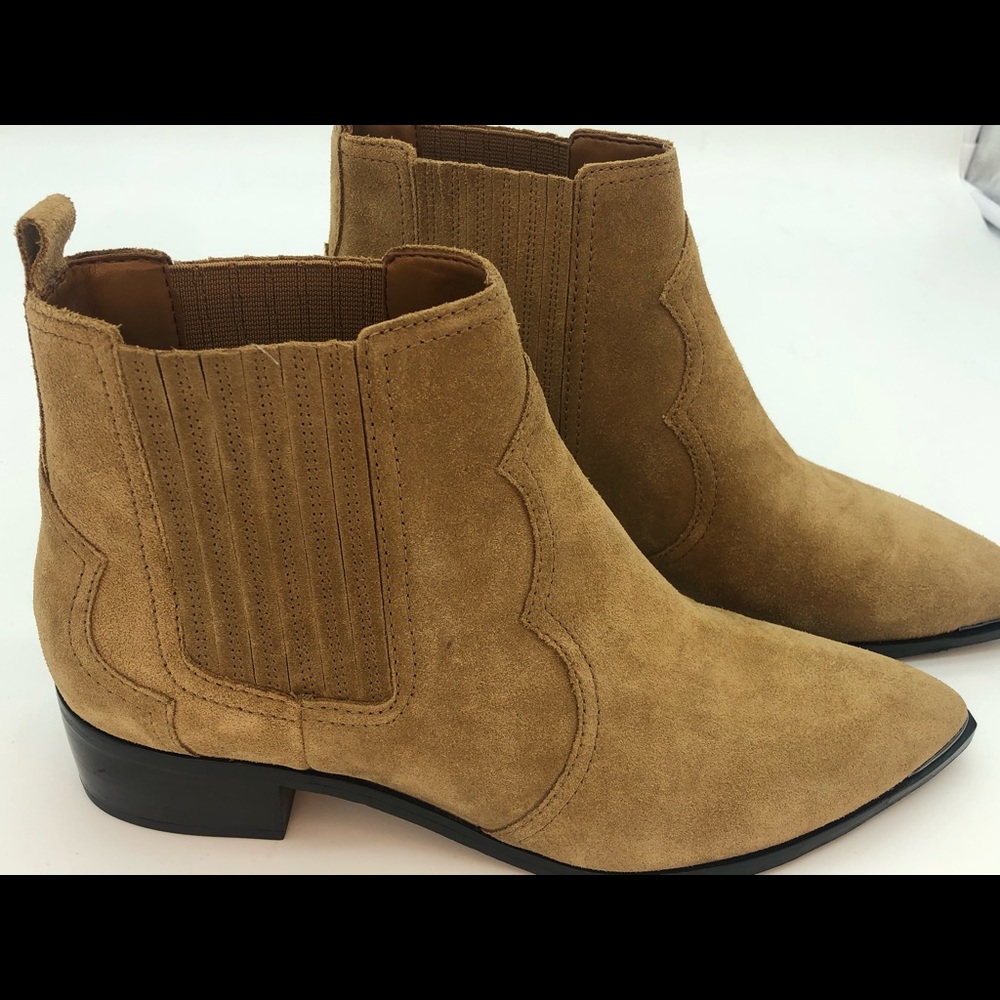 Marc Fisher Tan Leather Suede Ankle Boots